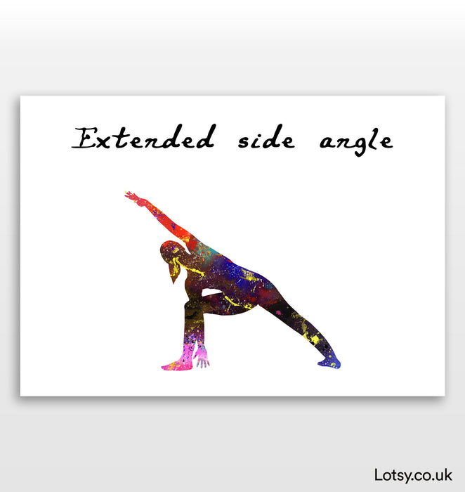 Extended Side Angle pose - Yoga Print