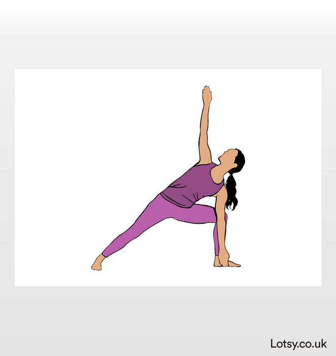 Postura de ángulo lateral extendido - Impresión de yoga