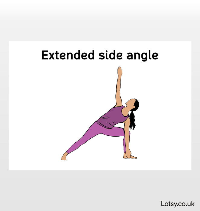 Postura de ángulo lateral extendido - Impresión de yoga
