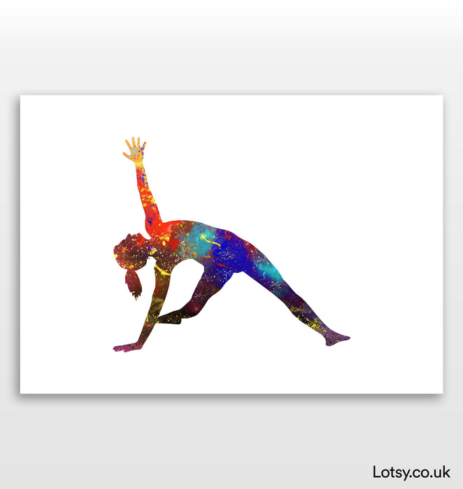 Postura del triángulo caído - Impresión de yoga