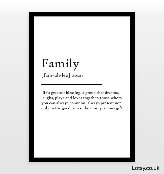 Family - Definition Print