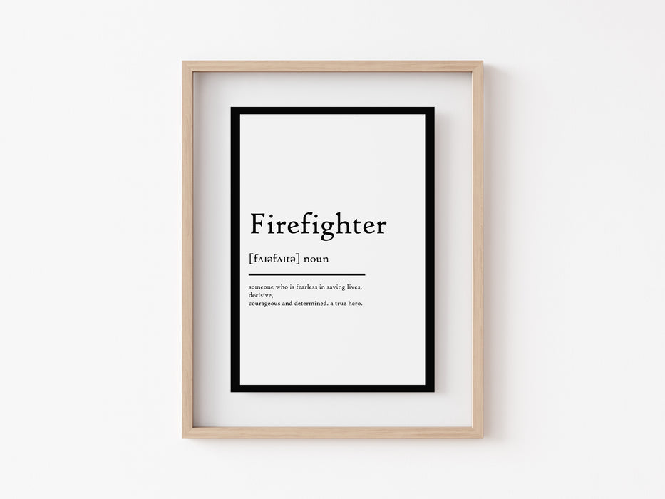 Firefighter - Definition Print