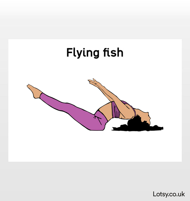 Pez volador - Impresión de yoga