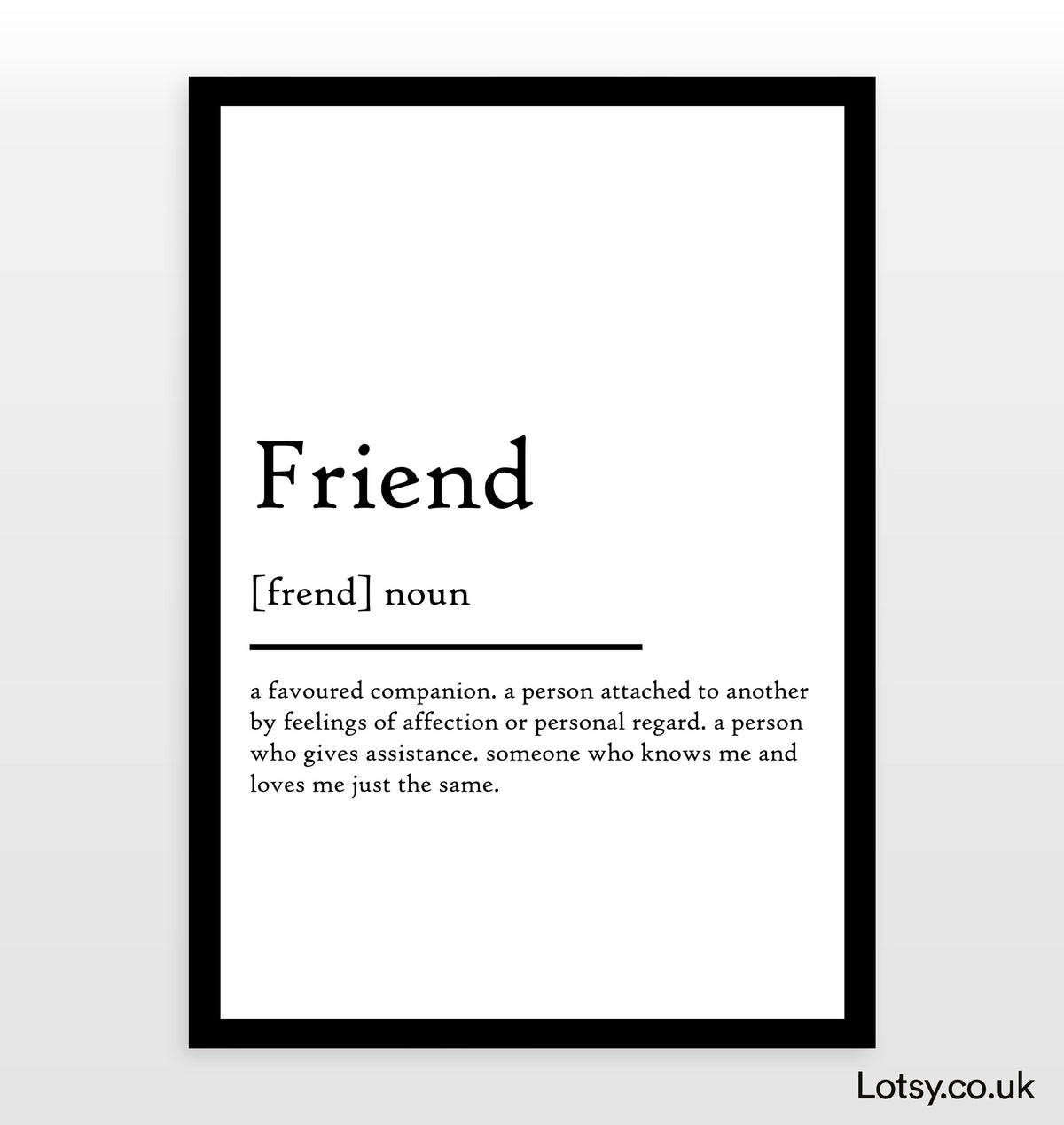 Friend Definition Printable Friend - Definition Print — Lotsy.co.uk