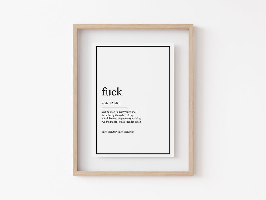 Fuck - Definition Print
