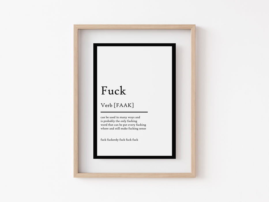 Fuck - Definition Print