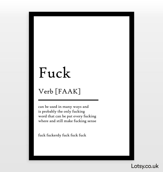 Fuck - Definition Print