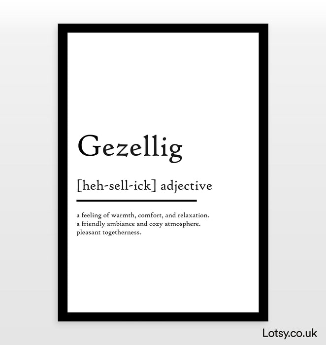 Gezellig - Impresión de definición