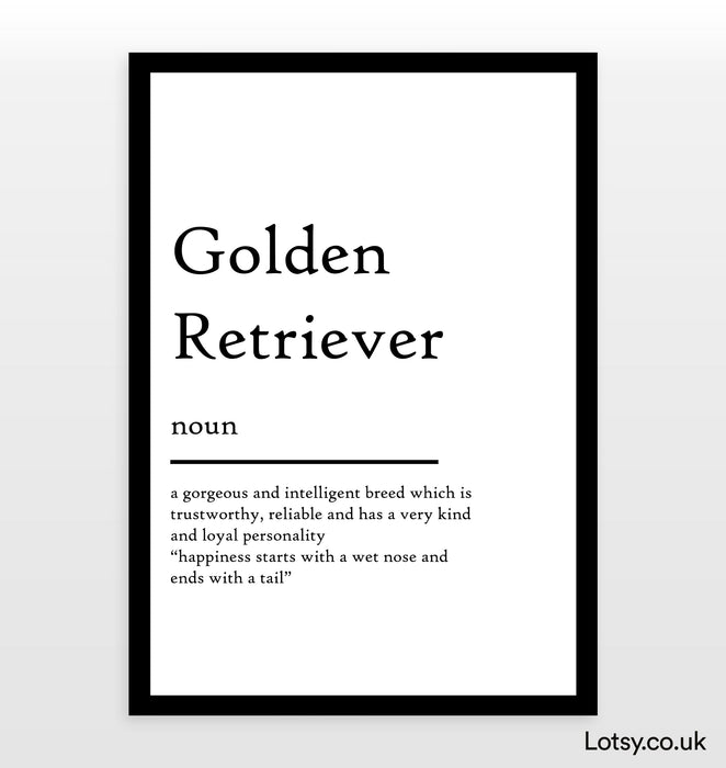 Golden Retriever - Definition Print