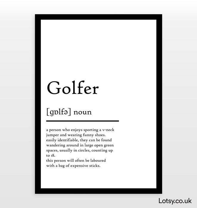 Golfer - Definition Print