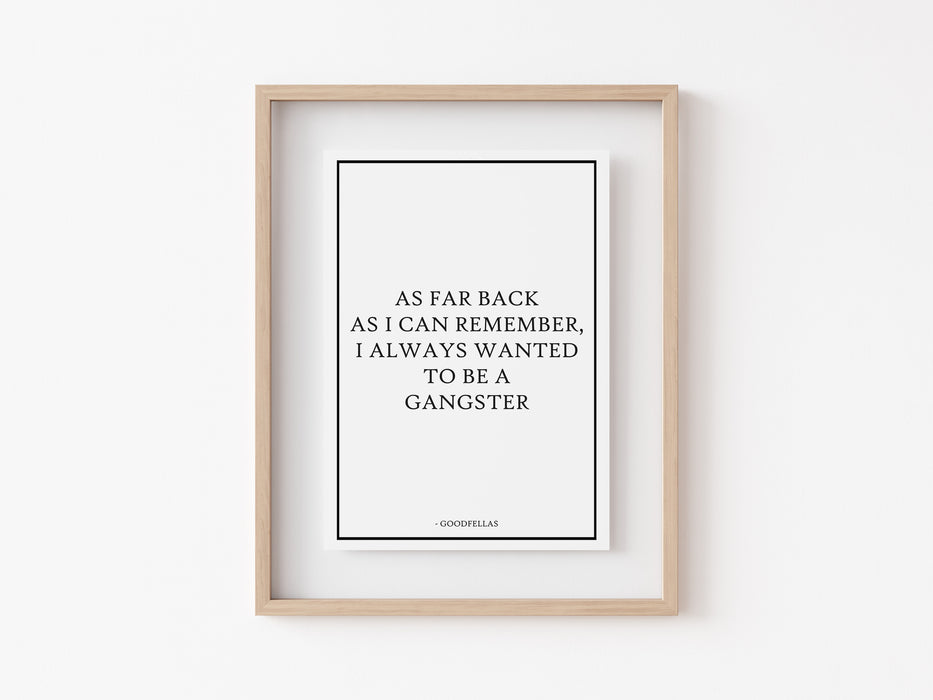 As Far Back As I Can Remember - Quote - Print