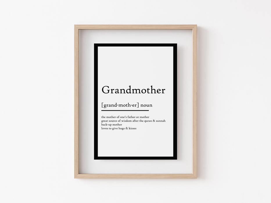 Grandmother - Definition Print