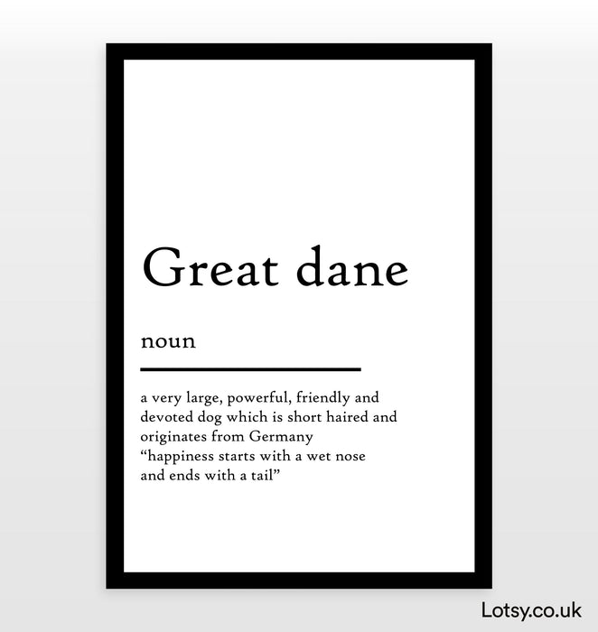 Great Dane - Definition Print