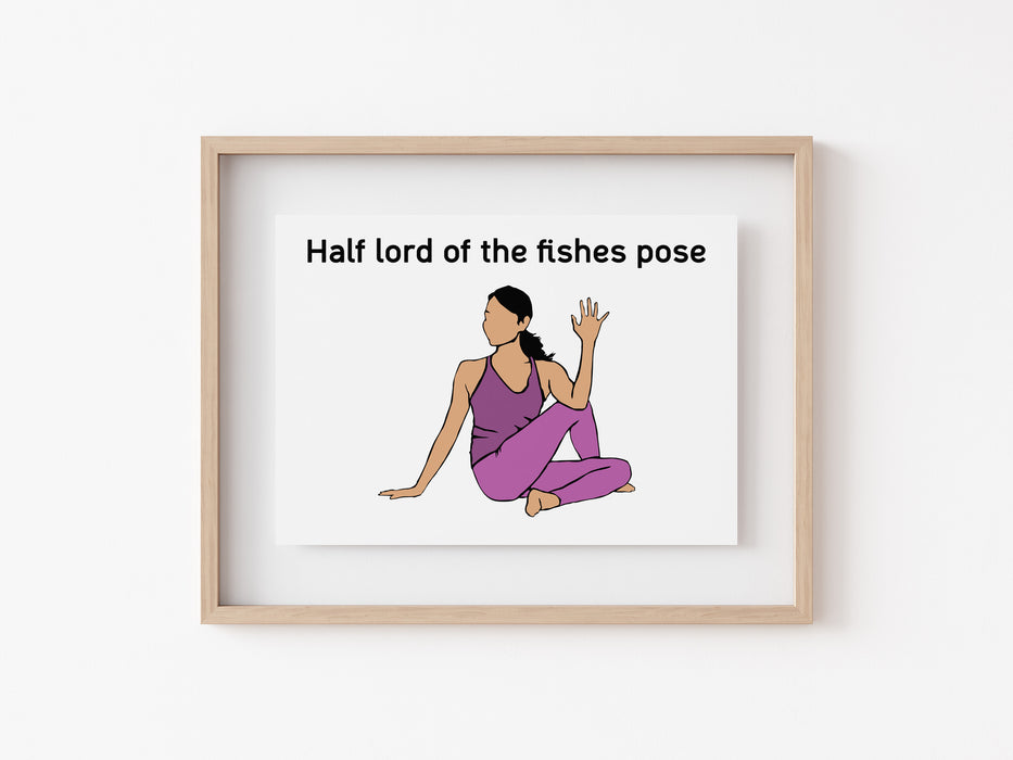 Half Lord of the Fishes Pose - Yoga Print
