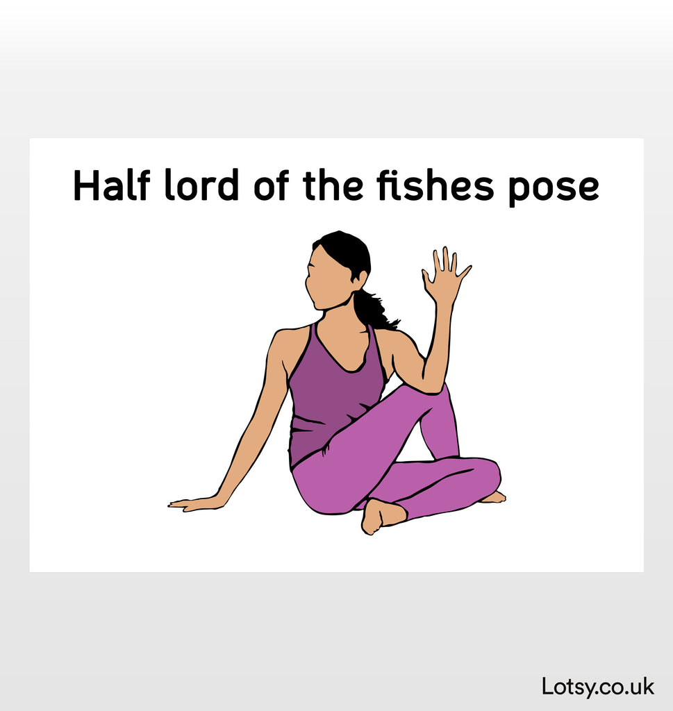 Yoga exercise, yoga pose, woman in Half Lord of the Fishes Pose Stock Photo  - Alamy