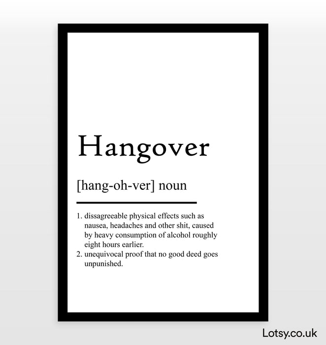 Hangover - Definition Print