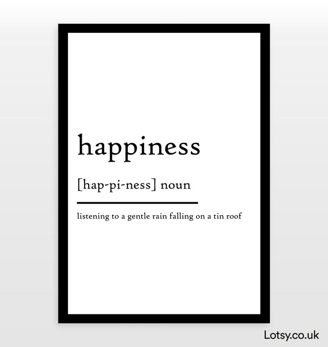 Felicidad - Impresión de definición