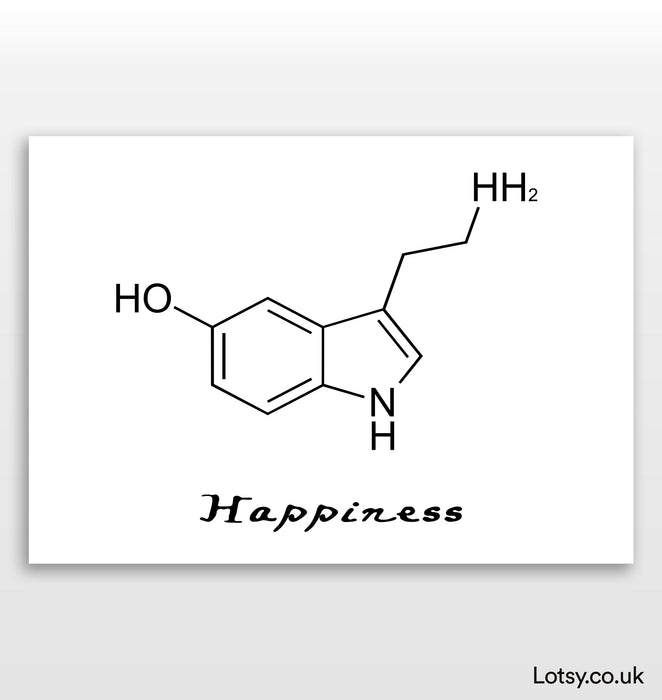 Dopamina - Feliz - Impresión de moléculas
