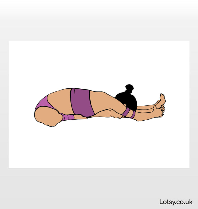 De cabeza a rodilla - Impresión de yoga