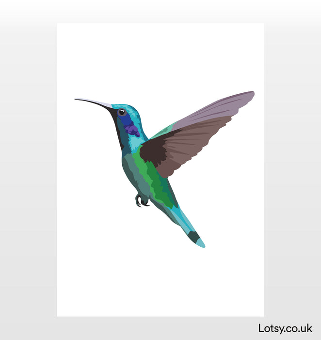 Impresión de retrato de colibrí