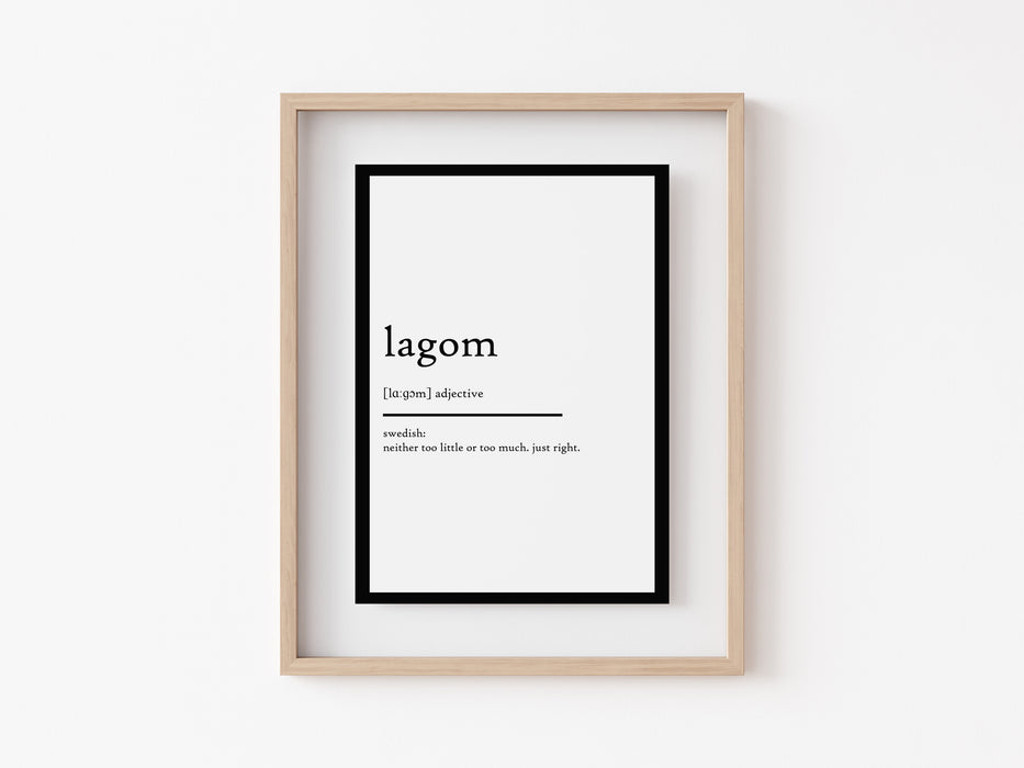 lagom - Definition Print