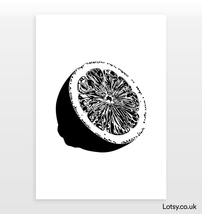 Lemon Print - Greyscale