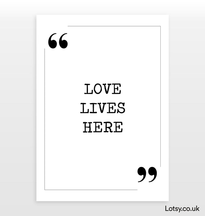 Love Live Here - Impresión de cotizaciones