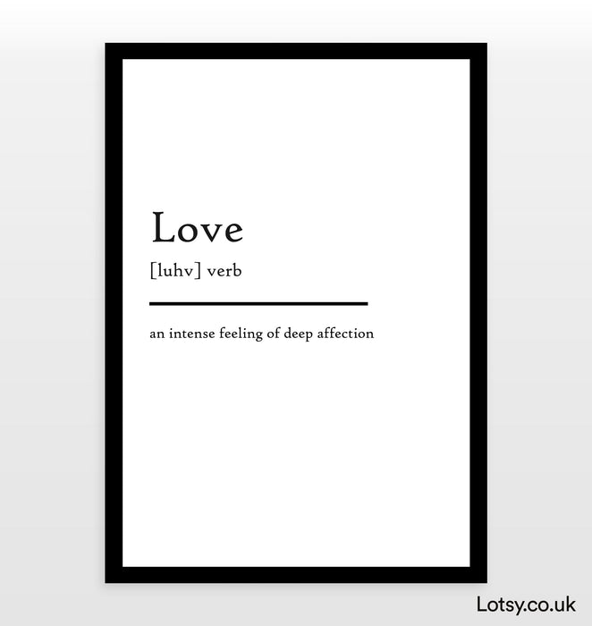 Love - Definition Print