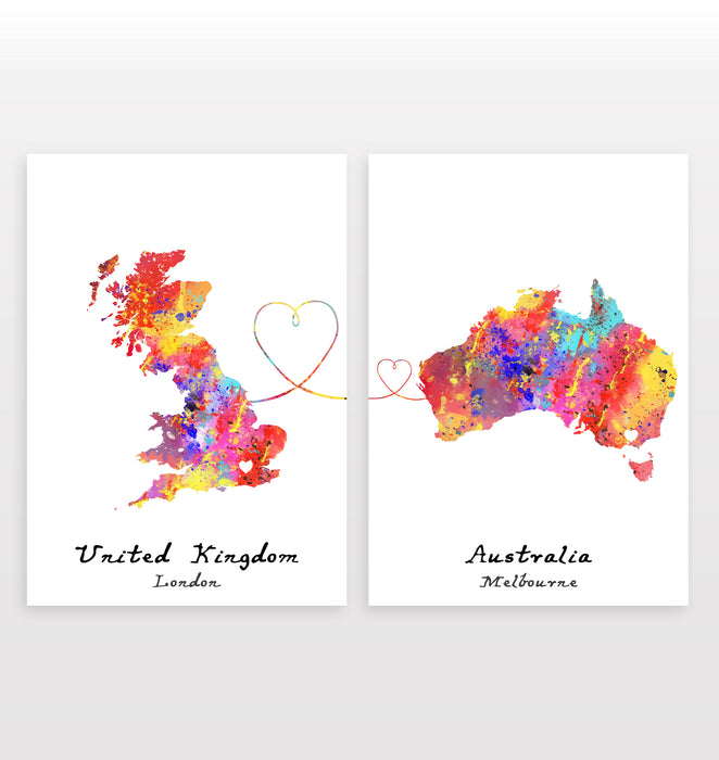 Personalised two location Prints