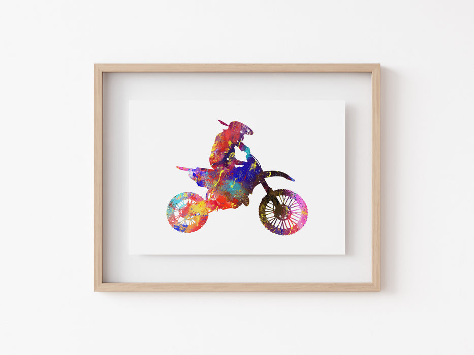 Motocross Print - Watercolour