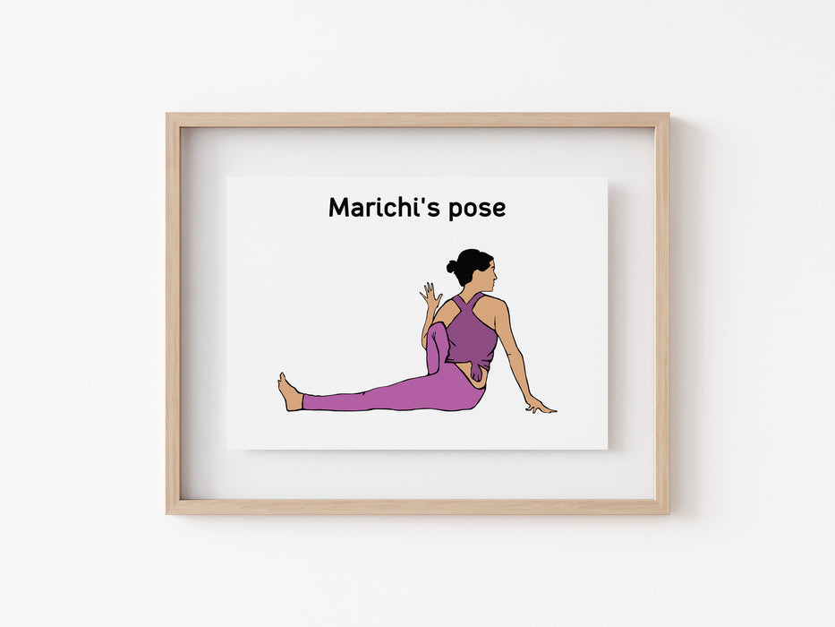 Pose de Marichi - Impresión de Yoga