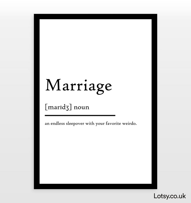 Marriage 2 - Definition Print