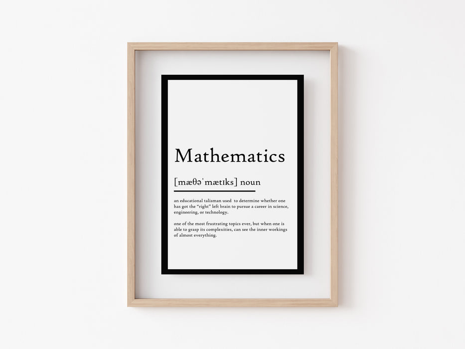 Mathematics - Definition Print