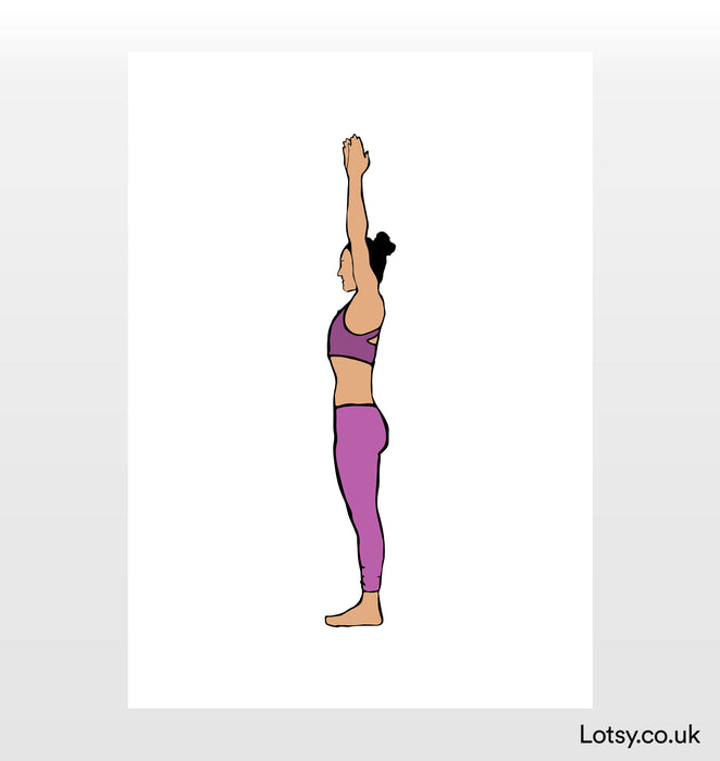 Montaña con los brazos arriba - Impresión de yoga