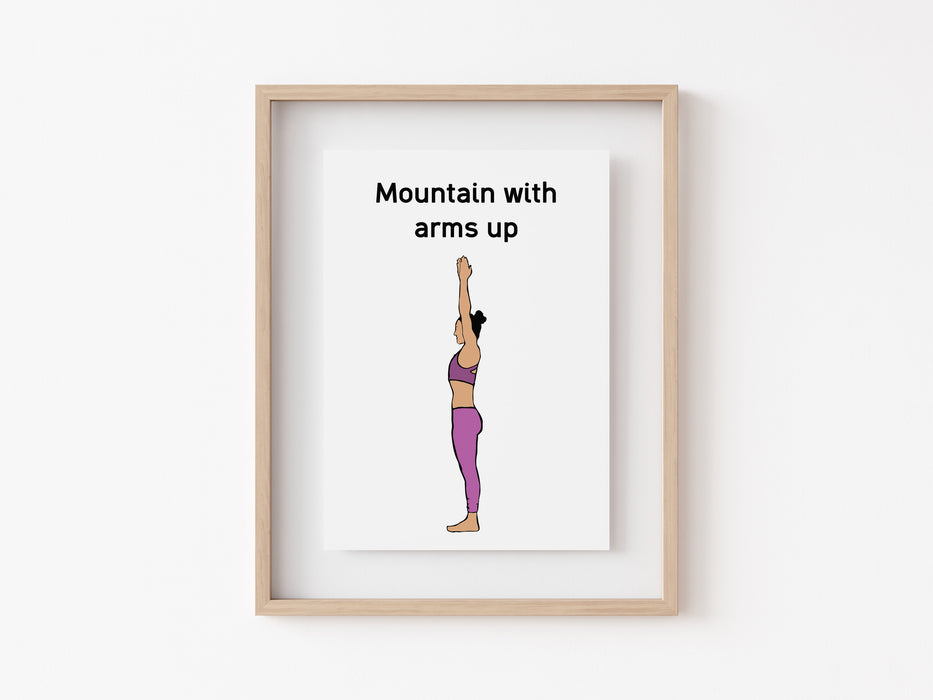 Montaña con los brazos arriba - Impresión de yoga