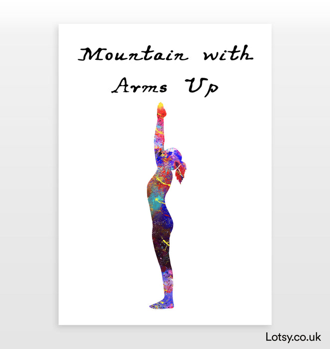 Mountain with Arms Up Pose - Yoga Print