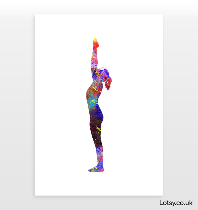 Mountain with Arms Up Pose - Yoga Print