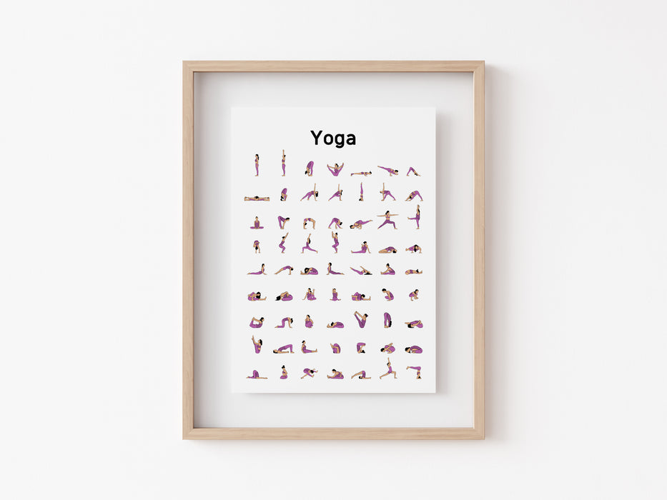 Multi Yoga Poses - Yoga Print