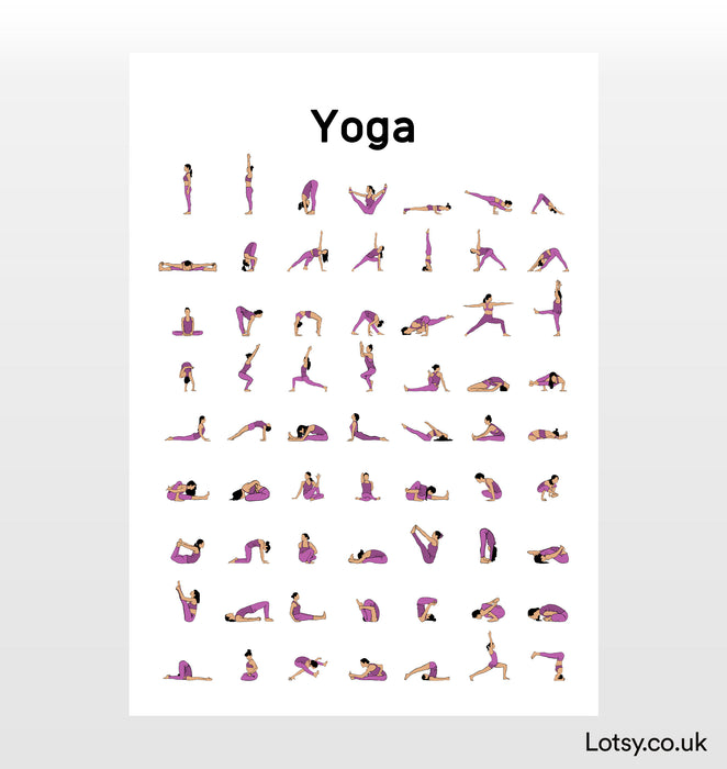 Line Art Drawing of Mountain Landscape with Yoga Pose Prints Set. Card with  Line Art Mountain,