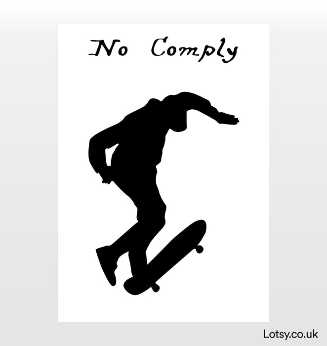 Skateboard Print - No Comply