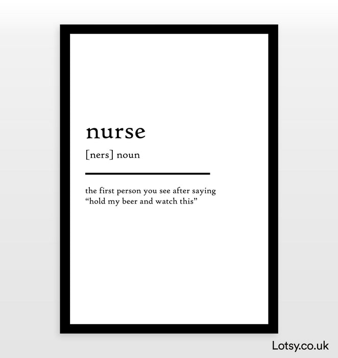 nurse - Definition Print