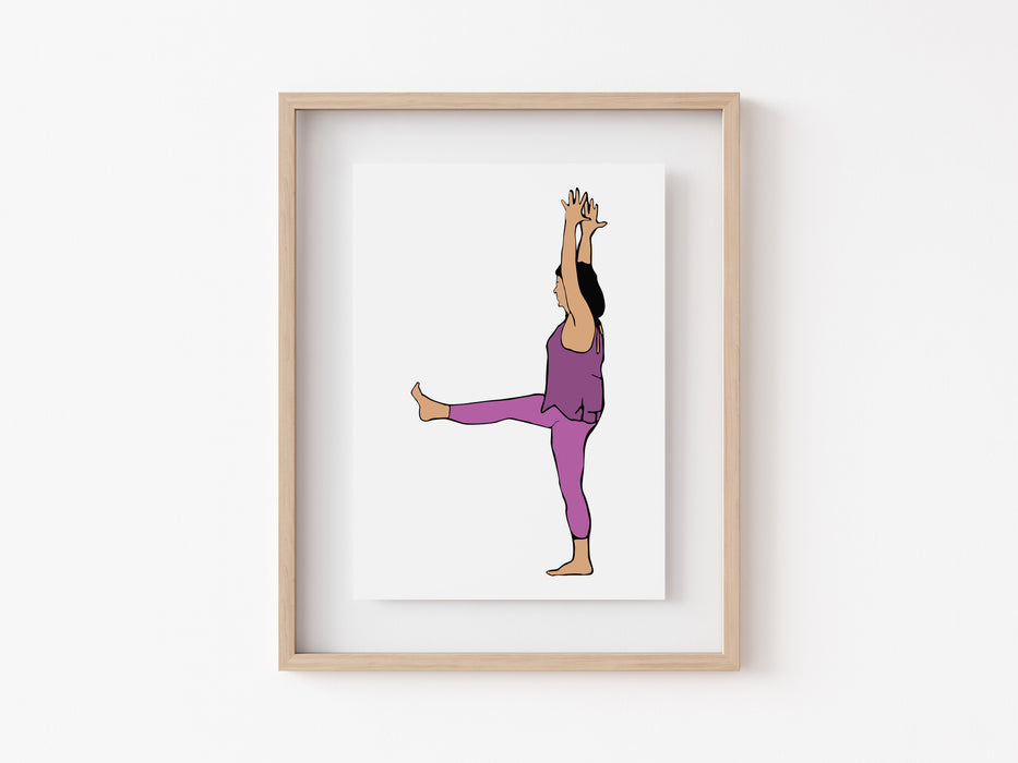 Montaña de una pierna - Impresión de yoga