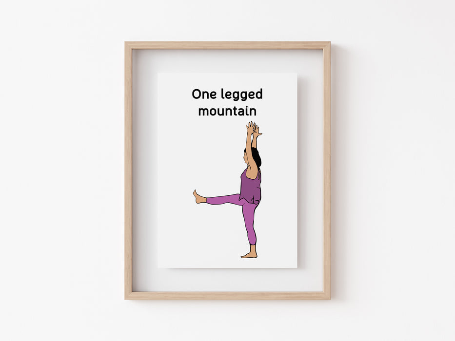 One Legged Mountain - Yoga Print