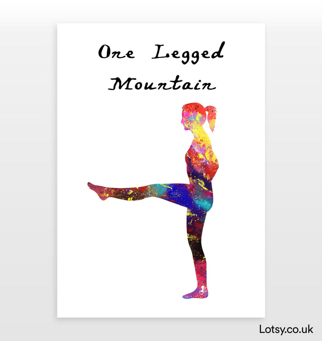 One Legged Mountain Pose - Yoga Print