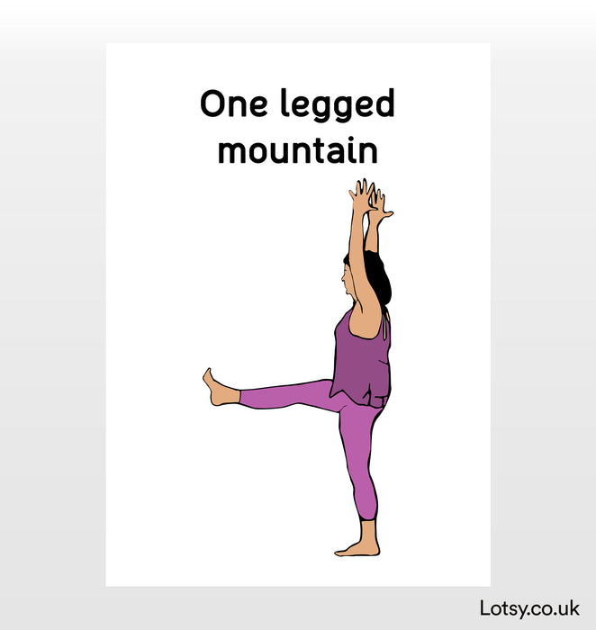 One Legged Mountain - Yoga Print