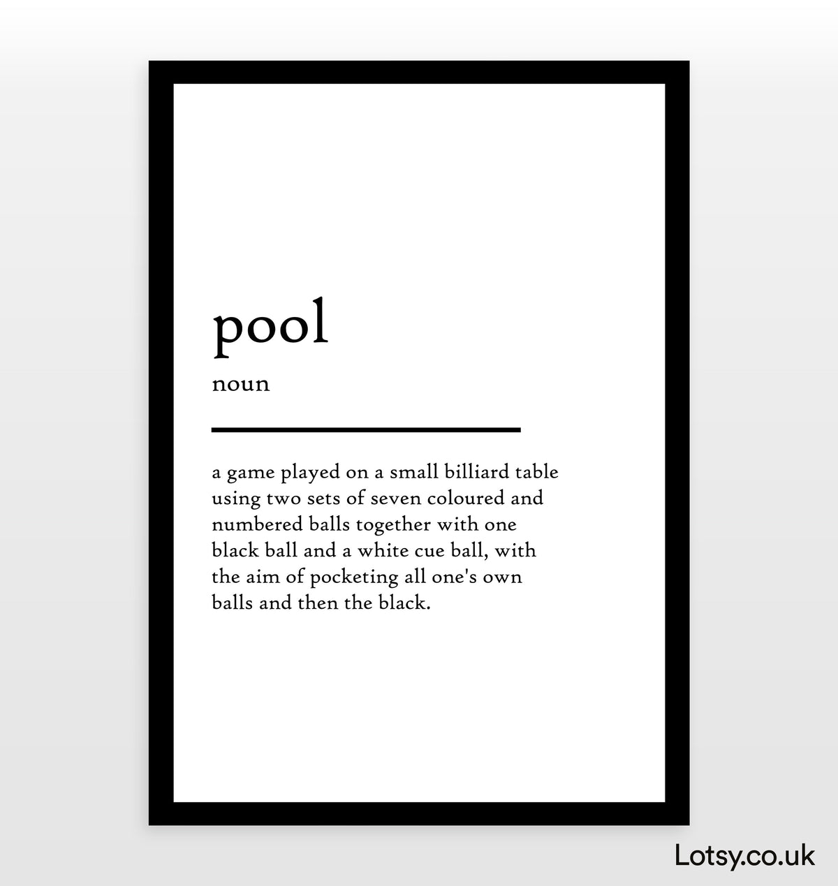 pool - Definition Print — Lotsy.co.uk