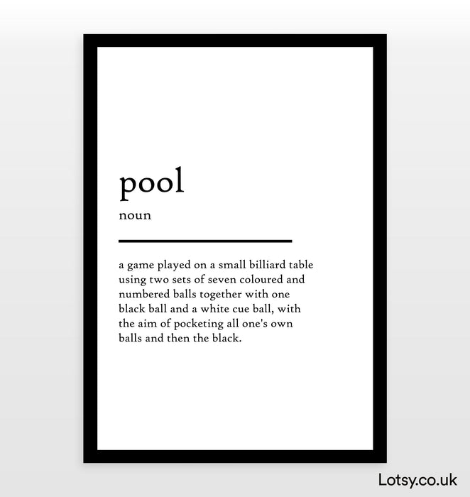 pool - Definition Print