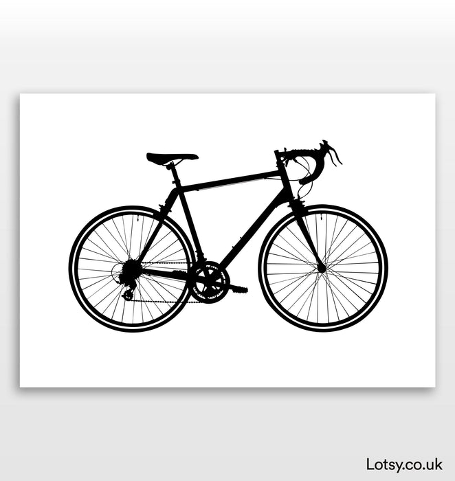 Race Bike Print - Greyscale