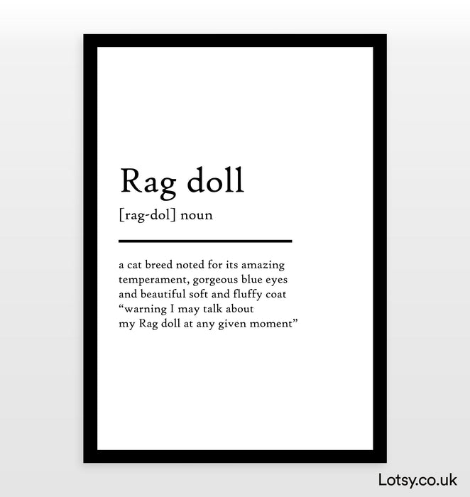 Rag doll - Definition Print