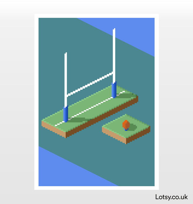 Rugby Pixel Art Print
